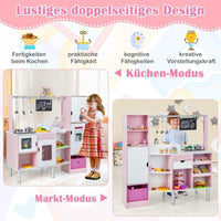 2in1 Kinderküche Kaufladen Spielküche Tafel 82 Zubehörteile