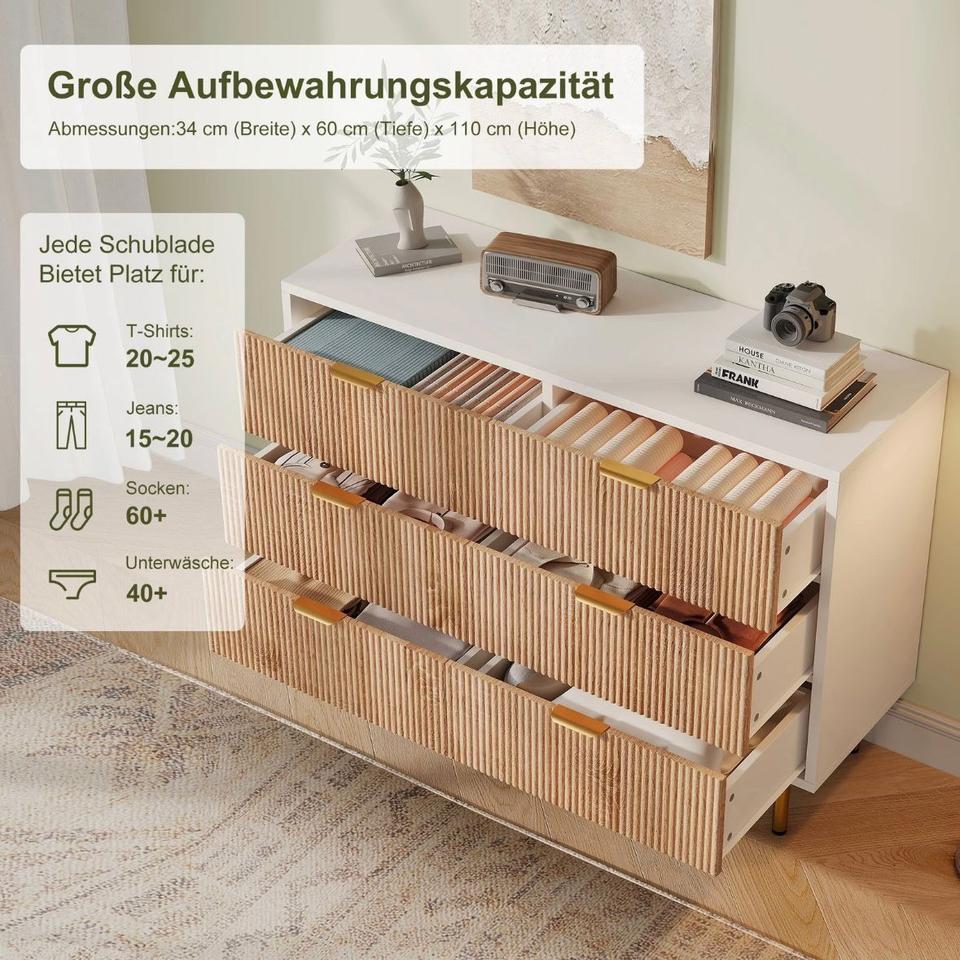 Kommode Schubladenkommode Schrank Holzoptik