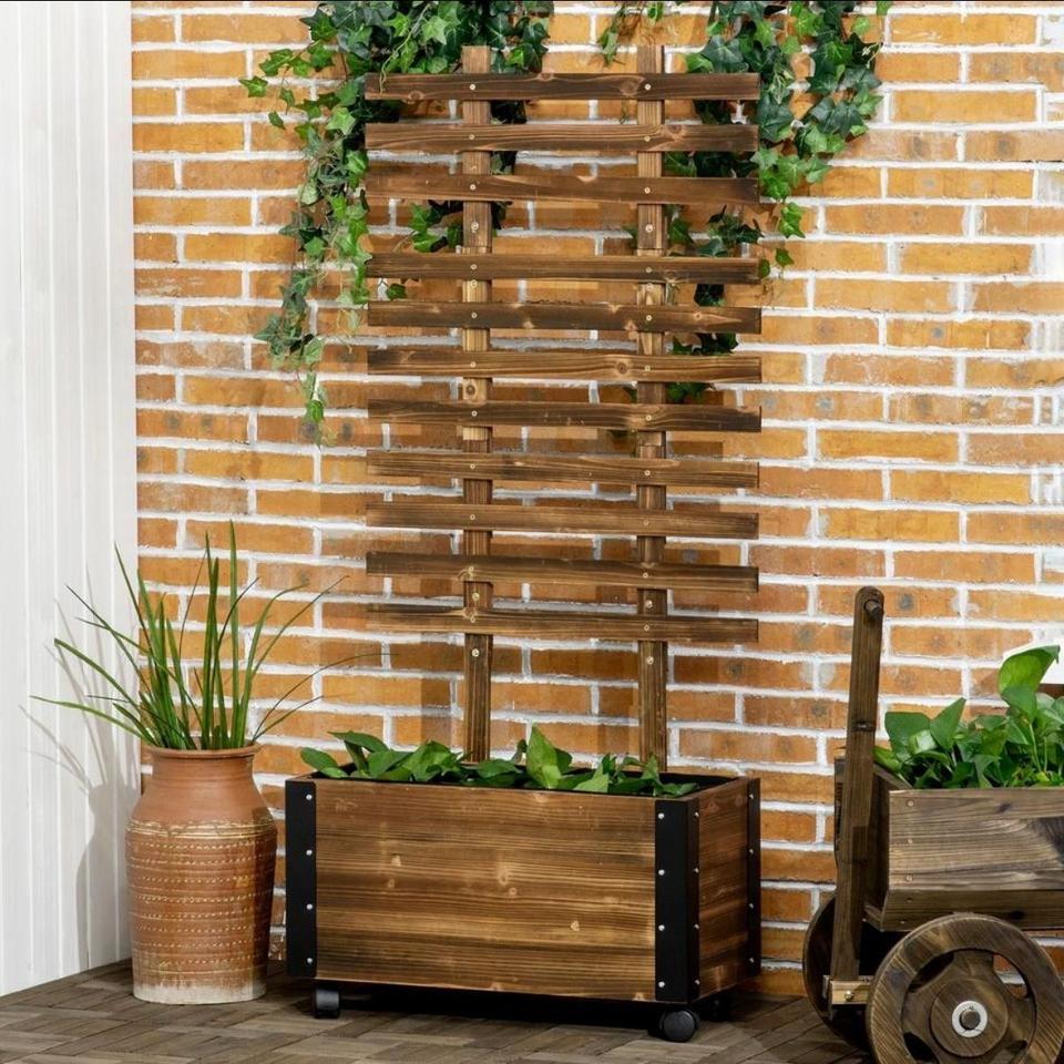 Hochbeet Rankgitter Blumenkasten Tannenholz Beet