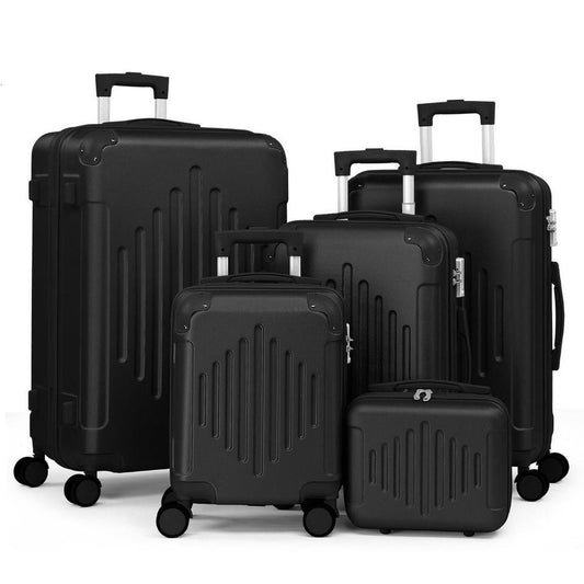 Hartschalenkoffer Kofferset 5-teilig ABS Hartschale Schwarz