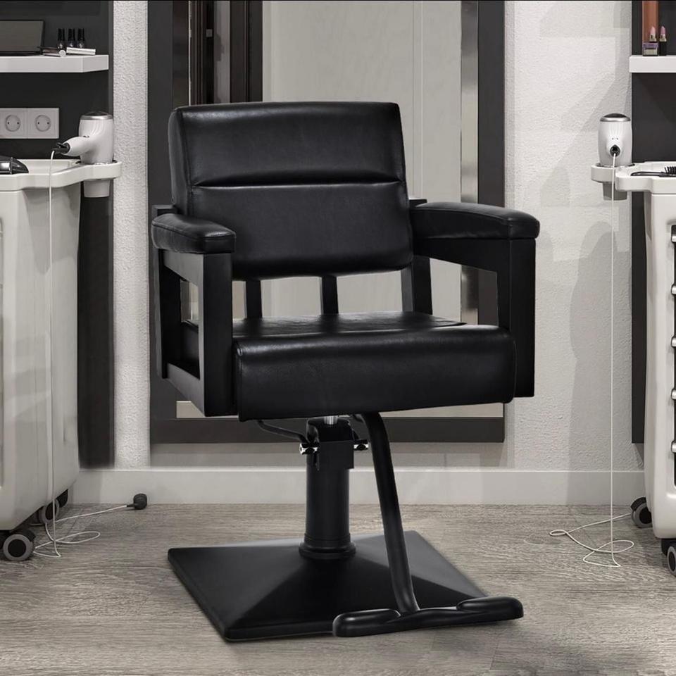 Friseurstuhl Barberstuhl höhenverstellbar 360° Schwarz
