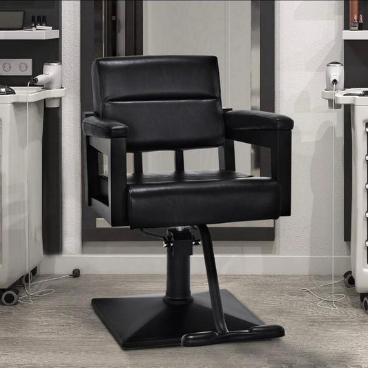 Friseurstuhl Barberstuhl höhenverstellbar 360° Schwarz