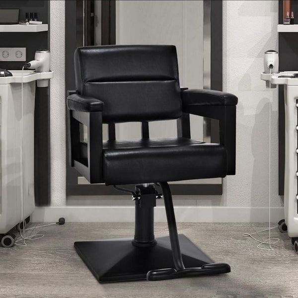Friseurstuhl Barberstuhl höhenverstellbar 360° Schwarz