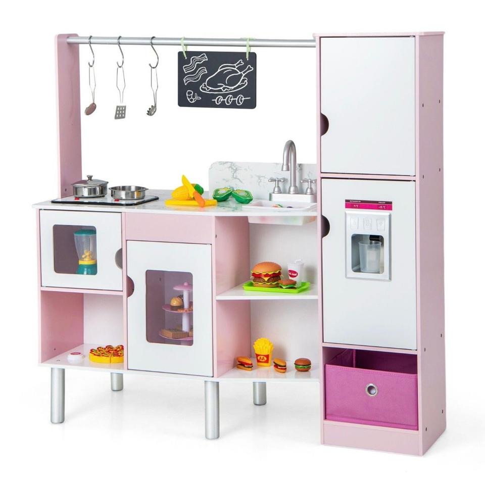 2in1 Kinderküche Kaufladen Spielküche Tafel 82 Zubehörteile