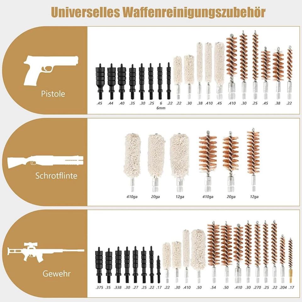 107tlg Waffenpflege Waffenreinigungsset Pistole Reinigungsset