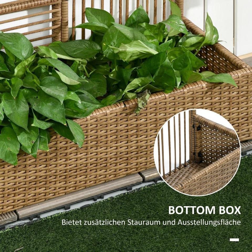 Polyrattan Hochbeet Rankgitter Blumenkasten