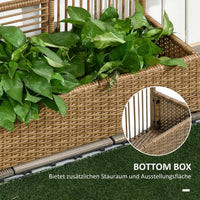 Polyrattan Hochbeet Rankgitter Blumenkasten