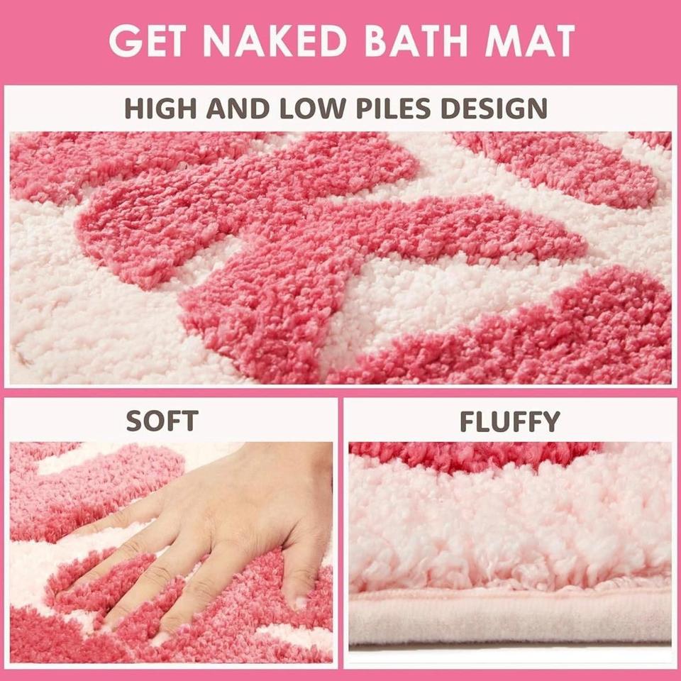 Badematte Get Naked Rosa rutschfest 79cm