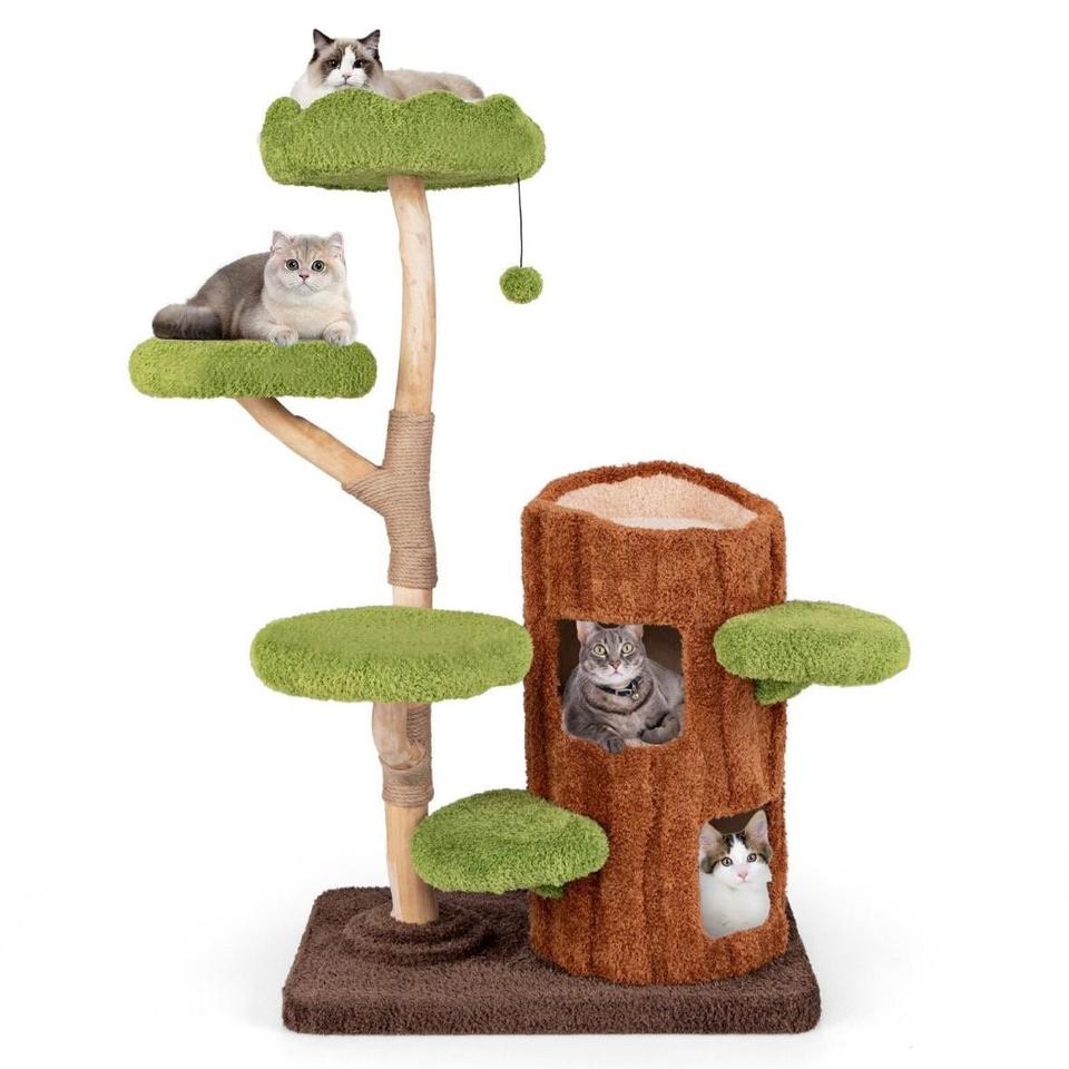 141cm Kratzbaum Katzenbaum Kletterbaum Massivholz