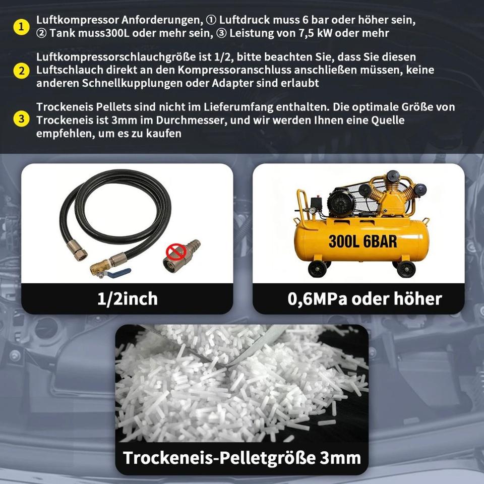 Trockeneisstrahlgerät Reinigungsgerät Trockeneis Strahlanlage