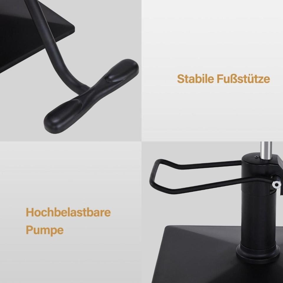 Friseurstuhl Barberstuhl höhenverstellbar 360° Schwarz