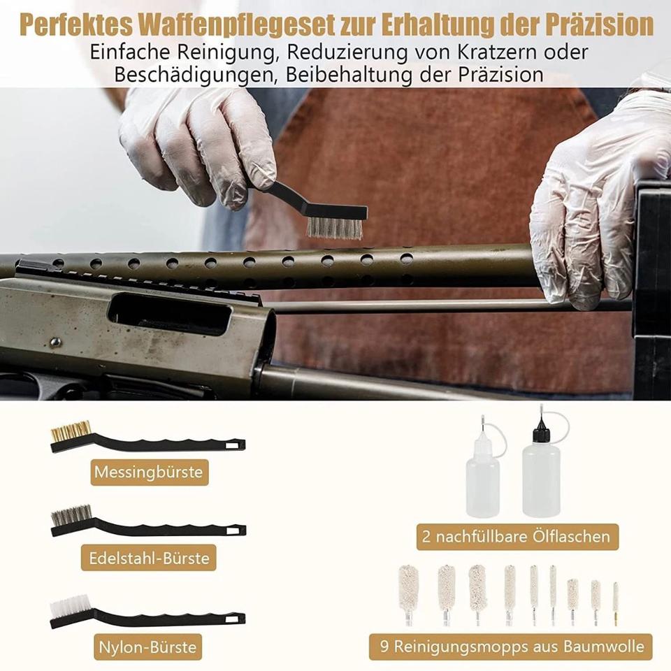 107tlg Waffenpflege Waffenreinigungsset Pistole Reinigungsset