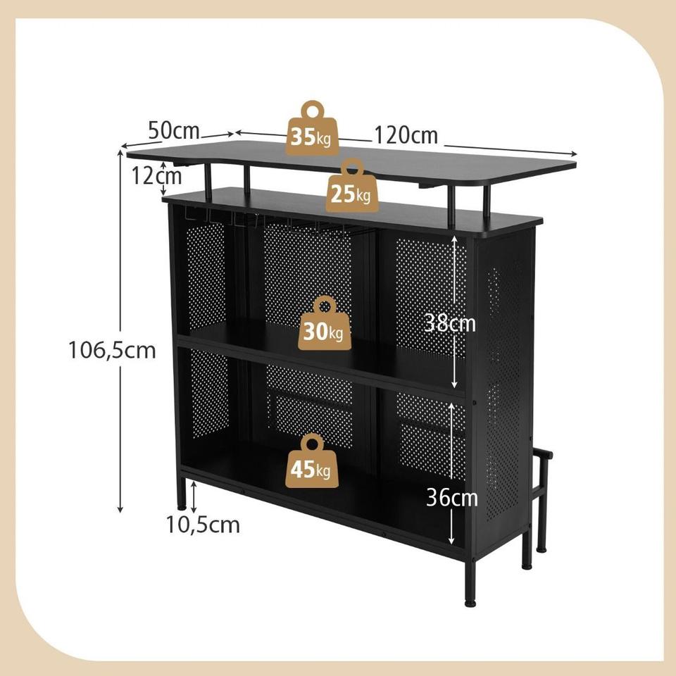 Bartisch Küche Küchentheke Gartenbar Theke 120cm