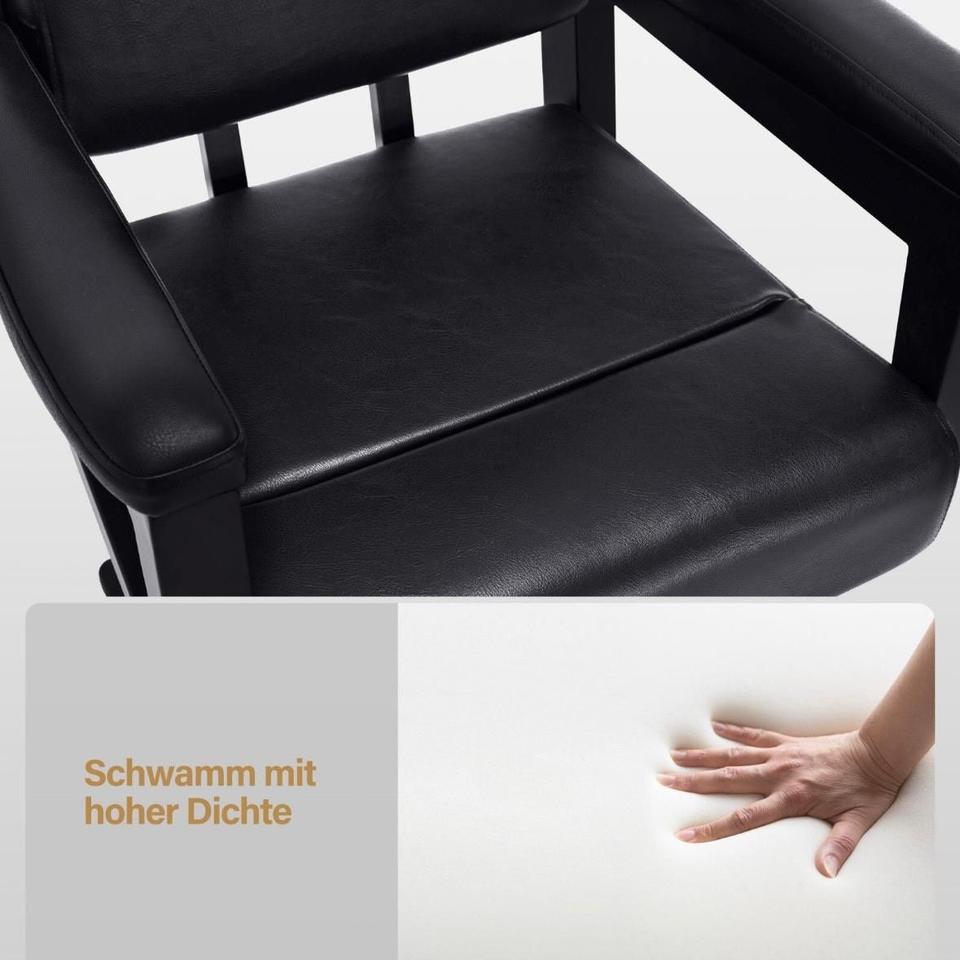 Friseurstuhl Barberstuhl höhenverstellbar 360° Schwarz