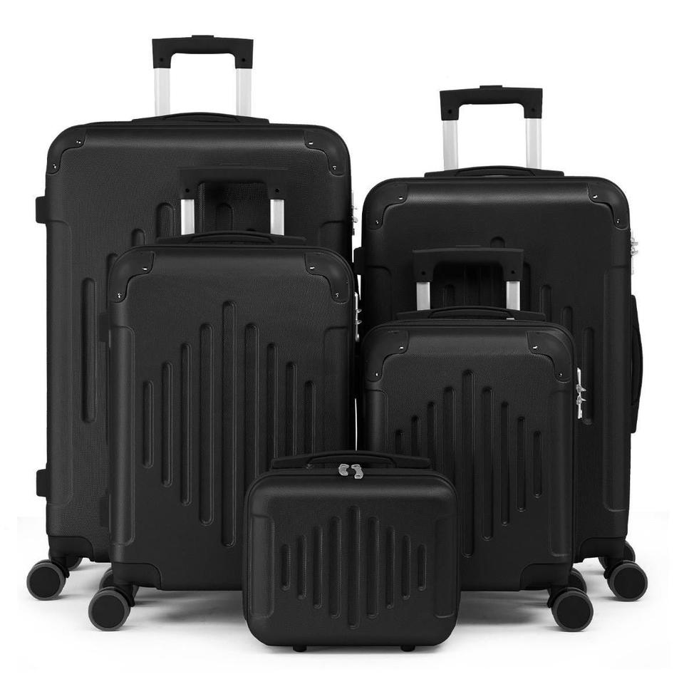 Hartschalenkoffer Kofferset 5-teilig ABS Hartschale Schwarz