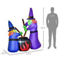 Halloween Aufblasbare Hexe Hexenkessel LED Beleuchtung Halloween Deko