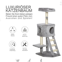 Kratzbaum 120 cm Katzenturm Katzenbaum Spielball Sisalstämme Plattform Treppe