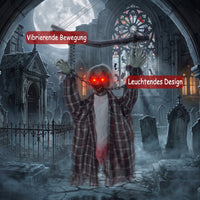 Halloween Hängende Zombie Deko Dekoration Sound LED-Augen 110cm