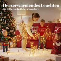 3-teiliges Beleuchtetes Rentier-Set Weihnachtsdekoration Rentierfamilie