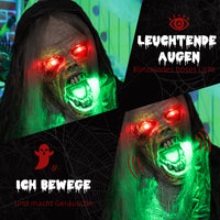 Halloween Monster Dekoration 183cm Soundeffekte Leuchtaugen Animiert