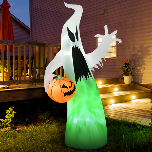 Halloween Selbstaufblasendes Gespenst 180cm LED Beleuchtet Deko Garten