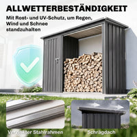 Kaminholzregal Brennholzregal Geräteschrank Gartenschrank Schuppen 235x67x149cm