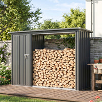 Kaminholzregal Brennholzregal Geräteschrank Gartenschrank Schuppen 235x67x149cm