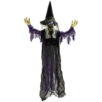 Halloween Dekoration Hängende Hexe LED-Lichter Sound Verstellbare Arme