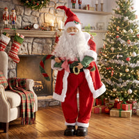 Singender Tanzender Weihnachtsmann 120cm Animiert Soundaktiviert Girlande Deko