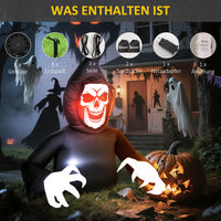 Halloween Aufblasbare Dekoration Sensenmann LED-Leuchten Gebläse 180cm