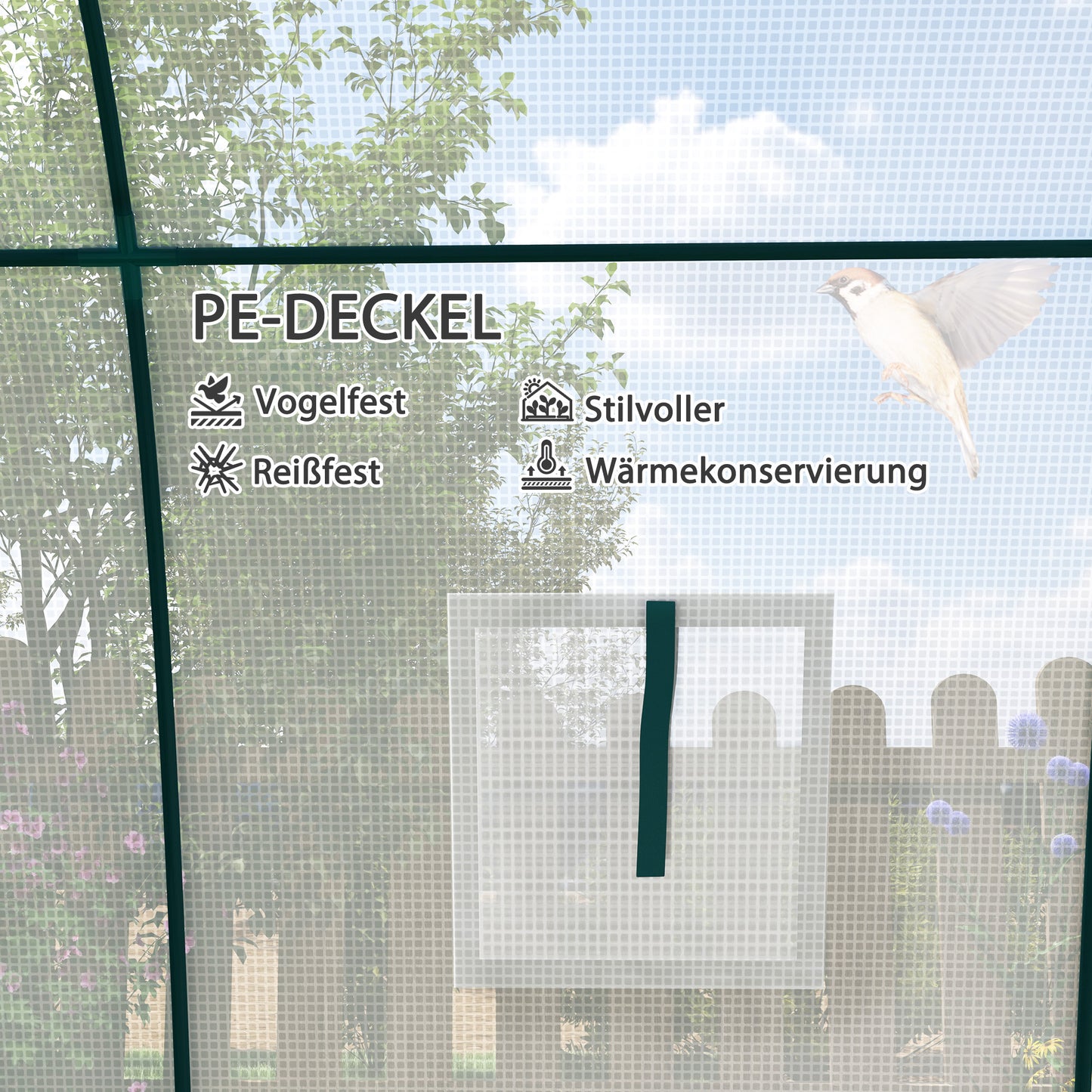Foliengewächshaus 1,8x1,8x2m Gewächshaus Pflanzenhaus