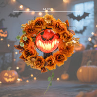Halloween Kranz Kürbis  Lichteffekte Türdeko Dekoration