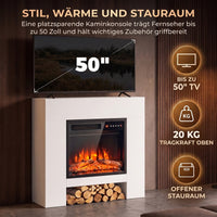 Elektrokamin Kaminsims Heizung TV-Stand Fernbedienung 50 Zoll 75cm