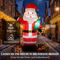 Aufblasbarer Weihnachtsmann 243cm LED-Beleuchtung Weihnachtsdeko Außen Innen