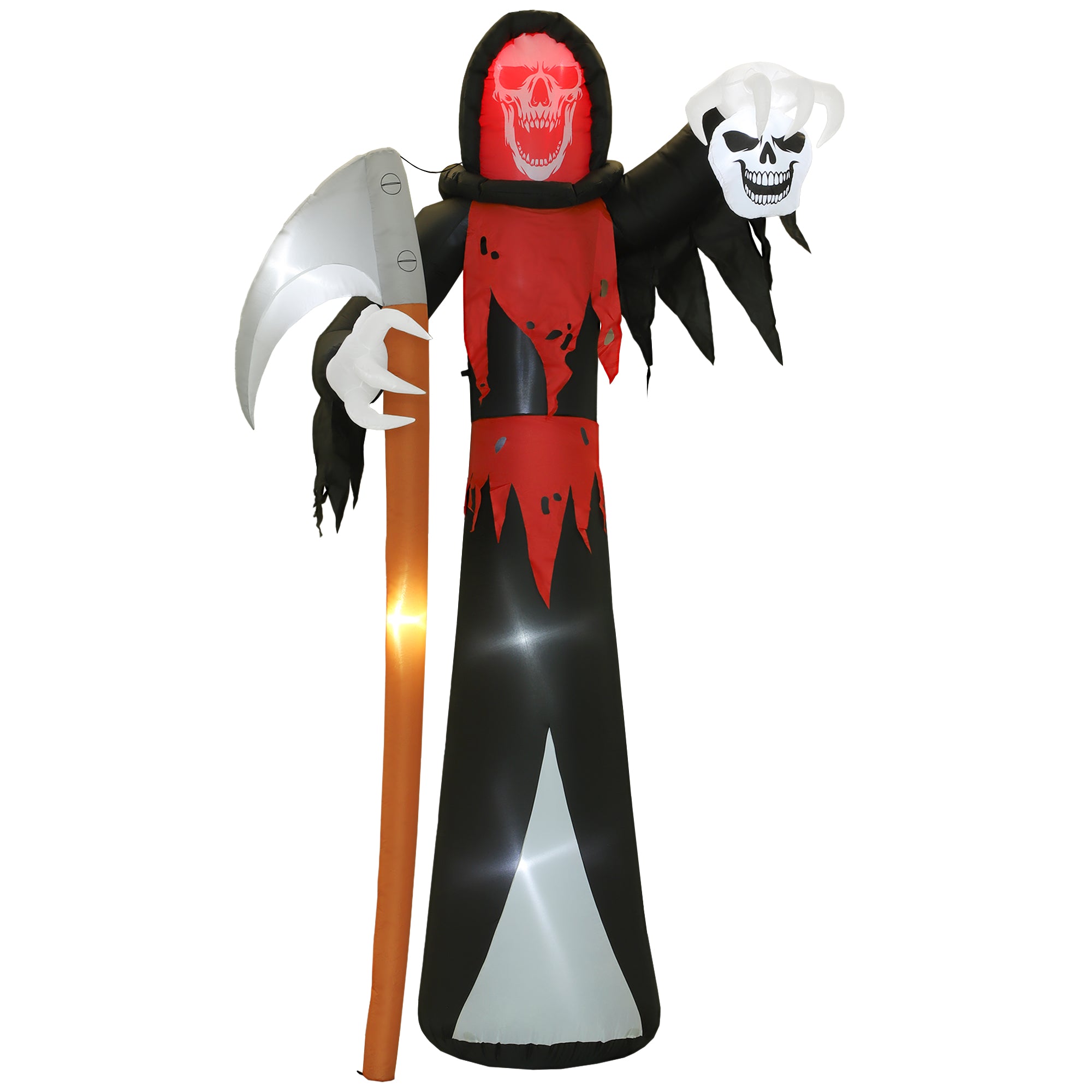 Halloween Aufblasbarer Sensenmann Dekoration 370cm LED Skelett