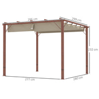 3x3m Garten-Pergola Terrassendach Aluminium verstellbar UPF30 Sonnenschutz