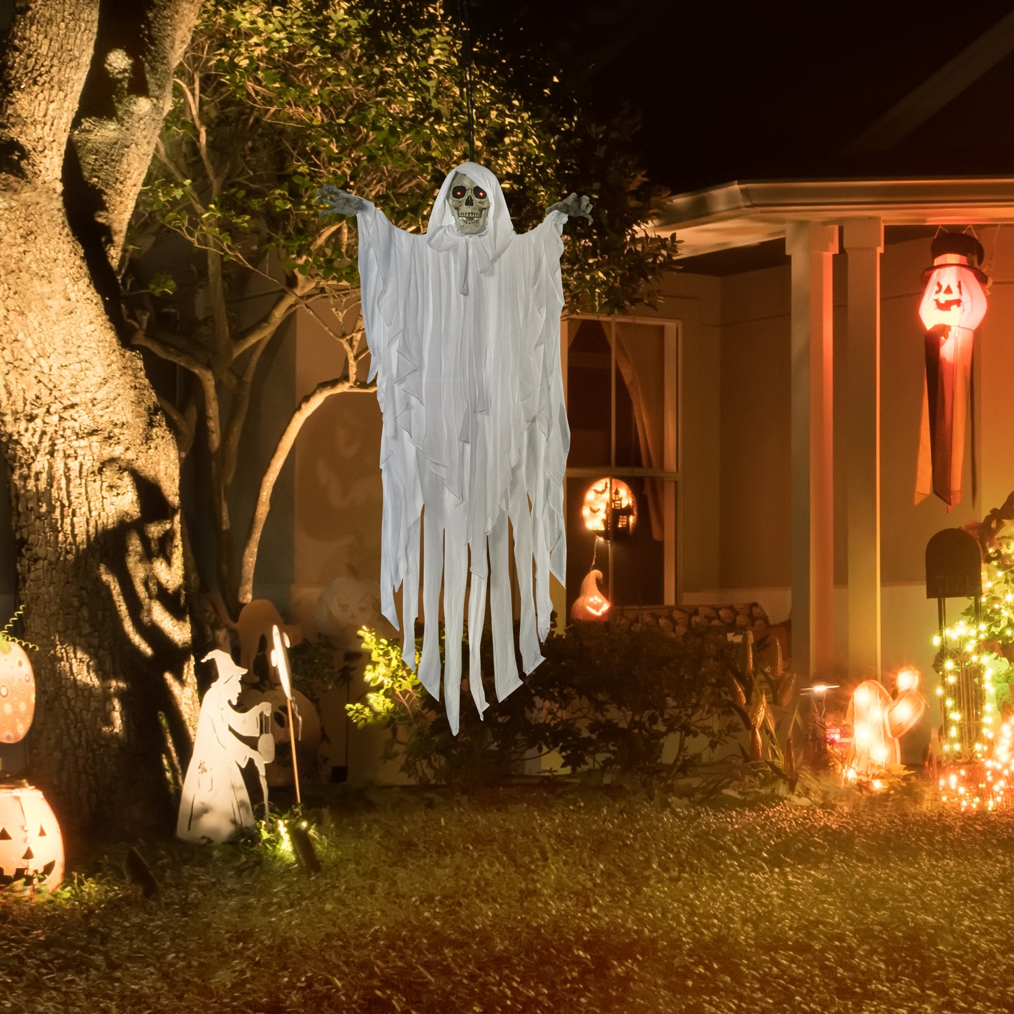 Halloween Dekoration Gespenst Soundfunktion Spezialeffekte 153cm