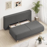 Schlafsofa Verstellbare Rückenlehne Bettfunktion Stauraum Cordbezug
