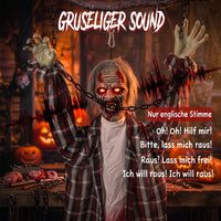 Halloween Hängende Zombie Deko Dekoration Sound LED-Augen 110cm