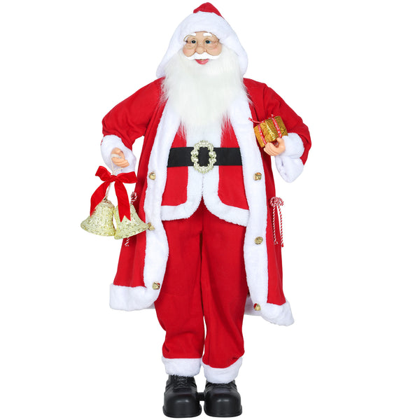 Weihnachtsmann 115cm Stehend Geschenk Weihnachtsglocke Indoor Dekofigur