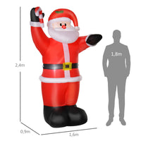 Aufblasbarer Weihnachtsmann 240cm LED Beleuchtung Zuckerstange Dekoration