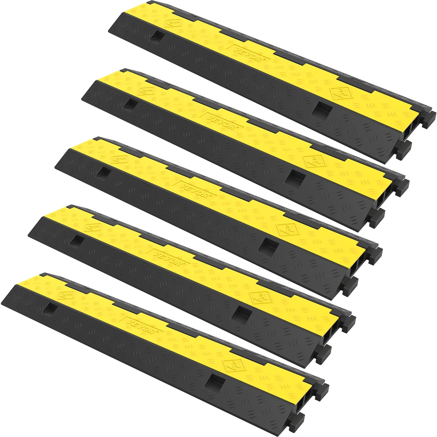 5x Kabelschutzmatte 2-Kanal 101x24,5x5cm Kabelbrücke 5t
