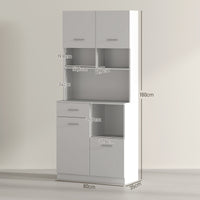 Küchenschrank Hochschrank 180x80x35cm Regal Schrank Küche