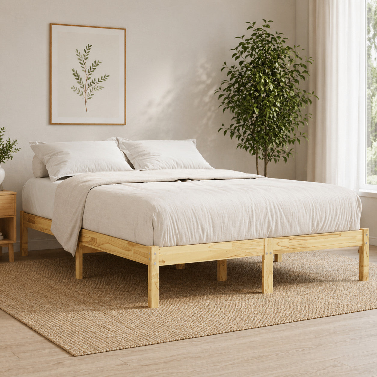 Bettgestell Massivholz Kiefer 140x200cm Doppelbett Holzbett