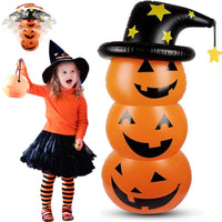 XXL Aufblasbarer LED Kürbis 140cm  Beleuchtung Halloween Dekoration Garten