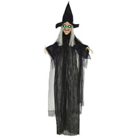 Halloween Hexe Dekoration Bewegungssensor Sound LED Lichter Figur