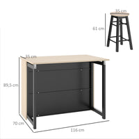 Bartisch Barhocker Set 3-teilig Klappbar Bistrotisch Stehtisch Theke
