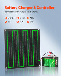 12V Monokristallines Solarpanel-Kit 20W Batterieladegerät Controller IP67