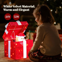 LED Pop up Geschenkbox Weihnachtsmann 30cm Weihnachtsdeko