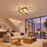 LED Deckenleuchte Dimmbar Holzleuchte Deckenlampe Beleuchtung Lampe